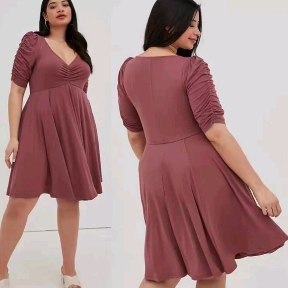 torrid Dresses & Skirts - Torrid Mauve Long Sleeve Dress Size 1